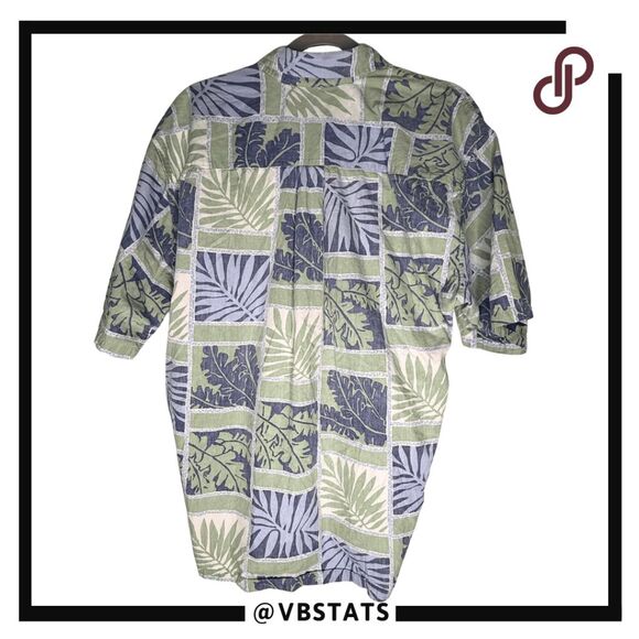 Cooke Street Mens Aloha Short Sleeve Button Up Hawaiian Shirt Blue Green Size XL - Picture 2 of 8